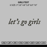 Girls Text Embroidery File 6 sizes