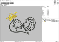 Lion Queen Embroidery File 6 sizes