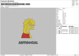 lisa simpson antisocial Embroidery