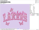 Lakers Flames Embroidery