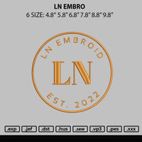 Ln Embroid Embroidery File 6 sizes