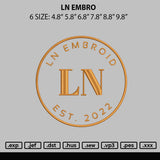 Ln Embroid Embroidery File 6 sizes