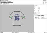 Jersey 16 Embroidery File 6 sizes