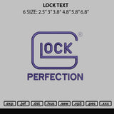 Lock Text Embroidery File 6 sizes