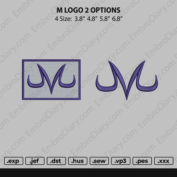 M LOGO 2 options embroidery