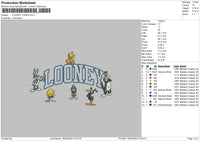 Looney Txt Embroidery File 6 sizes