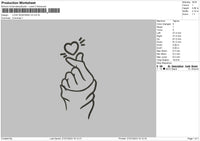 Love Signhand v2  Embroidery File 6 Sizes