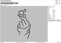 Love Signhand v2  Embroidery File 6 Sizes