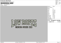 Low R Embroidery File 6 sizes