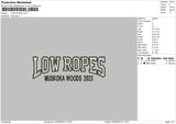 Low R Embroidery File 6 sizes