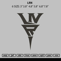 Lrn Logo Embroidery File 6 sizes