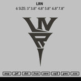 Lrn Logo Embroidery File 6 sizes