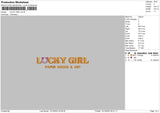 Lucky Girl Embroidery File 6 sizes