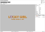 Lucky Girl Embroidery File 6 sizes