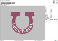 Lucky Girl V2 Embroidery File 6 sizes