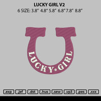 Lucky Girl V2 Embroidery File 6 sizes