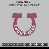 Lucky Girl V2 Embroidery File 6 sizes