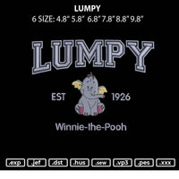 Lumpy Embroidery File 6 sizes