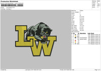 Lw Panther Embroidery File 6 sizes