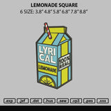 Lemonade Square Embroidery File 6 sizes