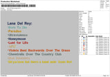 Lana Songs Embroidery File 6 sizes