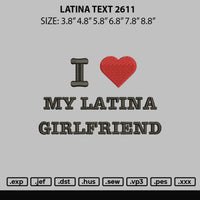 Latina text 2611 Embroidery File 6 sizes