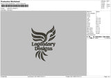 Legend D Embroidery File 6 sizes