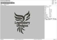 Legend D Embroidery File 6 sizes