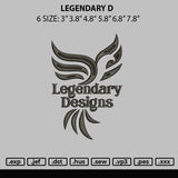 Legend D Embroidery File 6 sizes