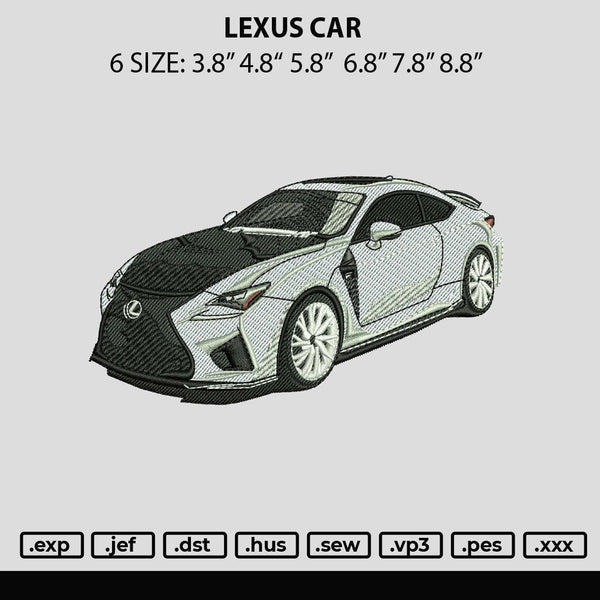 Lexus Car Embroidery File 6 sizes