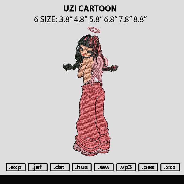 Uzi Cartoon Embroidery File 6 sizes