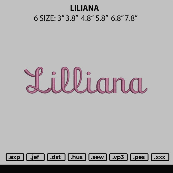 Liliana Embroidery File 6 sizes