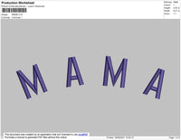 Mama Text Embroidery