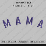 Mama Text Embroidery