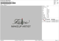 Makeup Artist Embroidery File 6 sizes