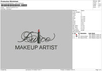 Makeup Artist Embroidery File 6 sizes