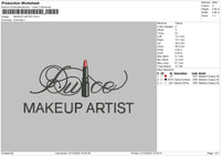 Makeup Artist Embroidery File 6 sizes