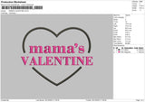 Mama Heart 02 Embroidery File 6 sizes