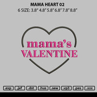 Mama Heart 02 Embroidery File 6 sizes