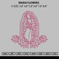 Maria Flowers Embroidery File 6 sizes
