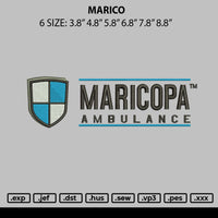 Marico Embroidery File 6 sizes