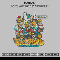 Mario S Embroidery File 6 sizes