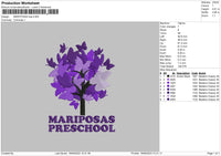 Mariposas Tree Embroidery File 6 sizes