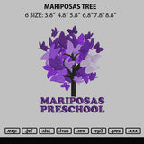 Mariposas Tree Embroidery File 6 sizes