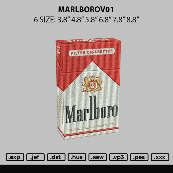 Marlborov01 Embroidery File 6 sizes