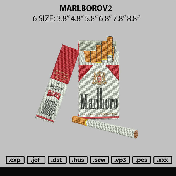 Marlborov2 Embroidery File 6 sizes