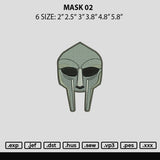 Mask 02 Embroidery File 6 sizes
