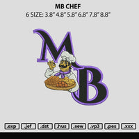 Mb Chef Embroidery File 6 sizes