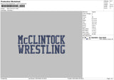 Wrestling Text Embroidery File 6 sizes