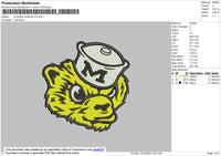 Michigan Wolferine Embroidery